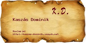 Kaszás Dominik névjegykártya