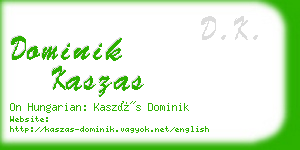 dominik kaszas business card